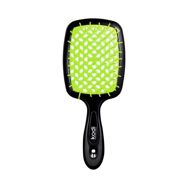 Soft Touch Hairbrush Black/Light Green Kodi Professional