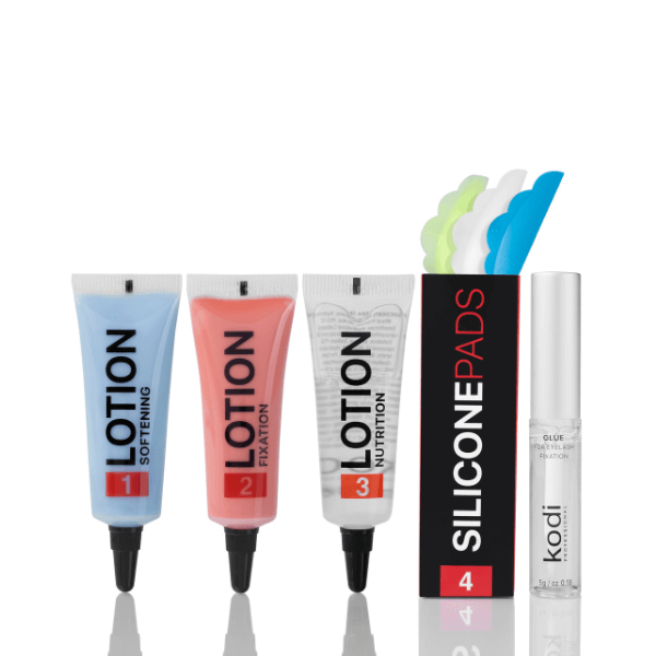 Set for Eyelash Biowaving (lotion No. 1-No. 3, glue for biowave, silicone curlers) Kodi Professional