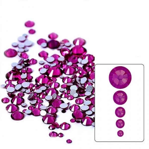 Amethyst rhinestones, mix size (1400 pcs.) Komilfo