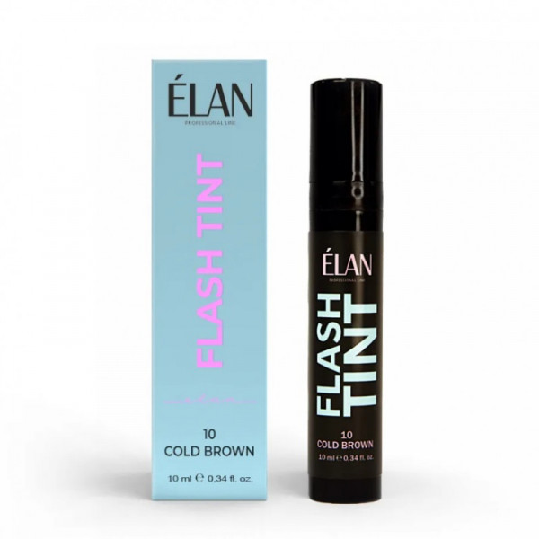 Occlusive eyebrow and eyelash coloring system Flash Tint 10 (cold brown) ELAN, 10 ml