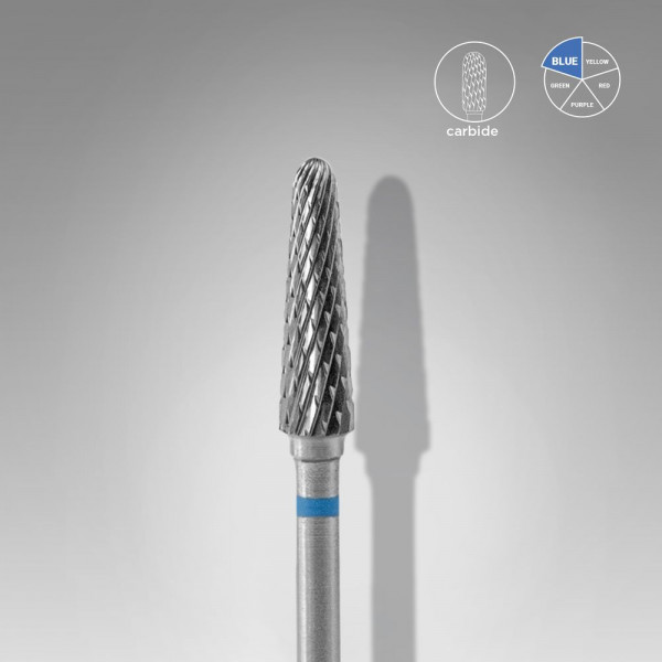 Carbide nail drill bit, “frustum”, blue, head diameter 4 mm/ working part 13 mm (FT70B040/13) Staleks 