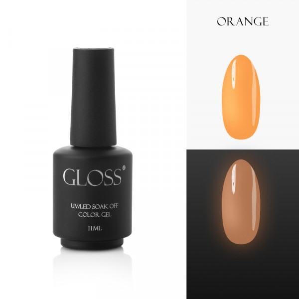 Luminescent gel polish Orange Elf, 11 ml. GLOSS