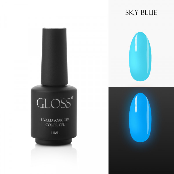 Luminescent gel polish Sky Blue Elf, 11 ml. GLOSS