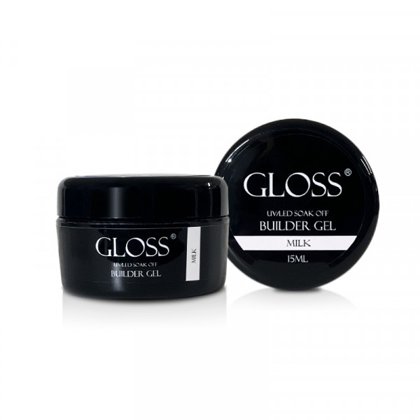 Однофазный гель Builder Gel GLOSS Milk, 15 мл