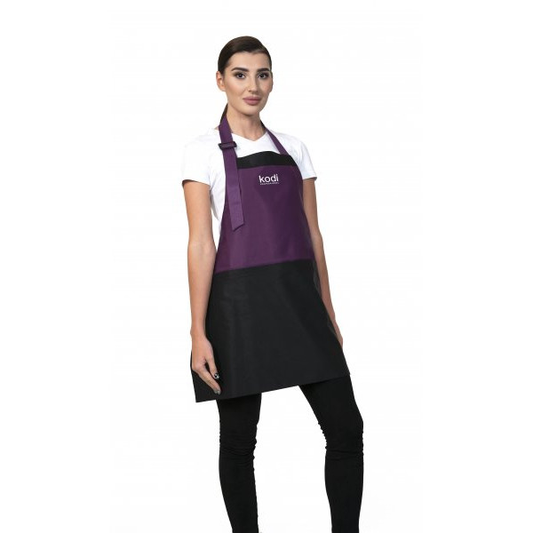 Apron, Color: Purple with Black Inserts, White Logo (short)  Kodi Professional