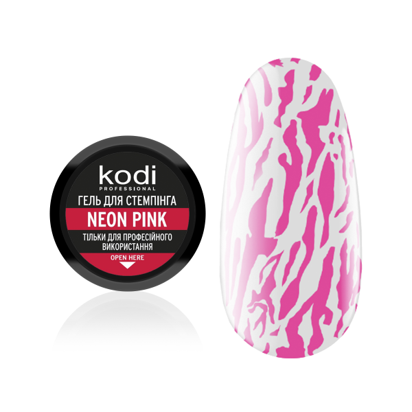 Стемпинг гель, цвет: neon pink Kodi Professional, объем 4 мл