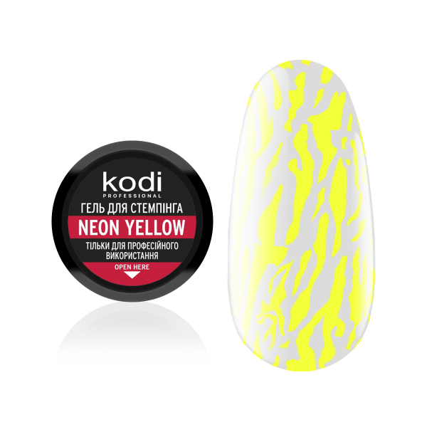 Стемпинг гель, цвет: neon yellow Kodi Professional, объем 4 мл