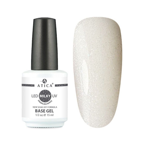 Base Gel Milky Sparkling White (soak off) 15 ml ATICA
