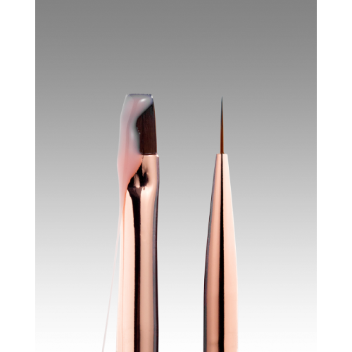 DARK Double-sided beige brush (liner 11 mm + flat square gel 9 mm)