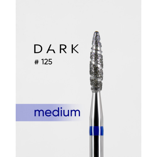 Diamond nail drill bit, tornado, blue, 023, DARK №125