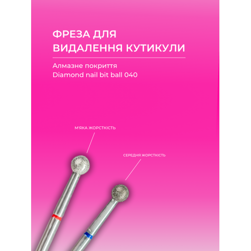 Diamond nail drill bit, Ball, blue, 040, EDLEN
