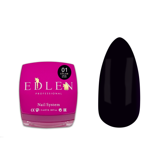 Line gel no wipe Edlen Ultra black №01. 5 мл