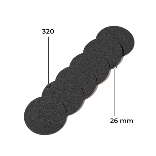 Disc 26 mm (black, 320 grit, without soft layer, 50 pcs.)  Kodi Professional