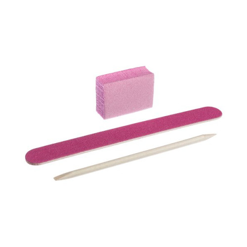 Manicure set 03 color pink (nail file 120/120 buff 120/120 orange stick) Kodi Professional