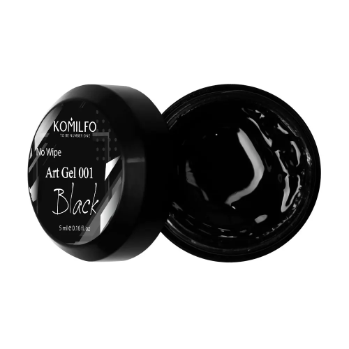 Komilfo No Wipe Art Gel Black 001, 5 ml