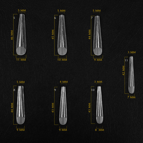 Komilfo Acryl Gel Top Nail Forms - Long Gothic, 130 pieces