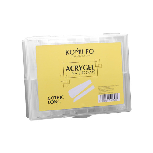 Komilfo Acryl Gel Top Nail Forms - Long Gothic, 130 pieces