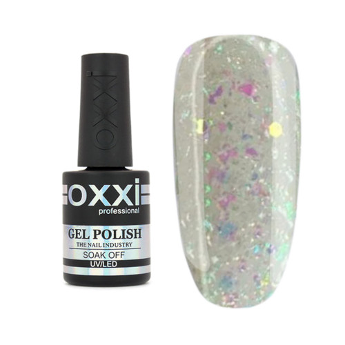 Gel polish OXXI Professional RUMBA collection No. 02 (green-pink-turquoise mix of mica on a transparent basis) 10 ml.