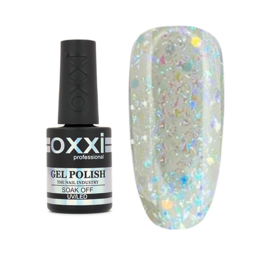 Gel polish OXXI Professional RUMBA collection No. 03 (blue-violet-blue mica mix on transparent base) 10 ml.
