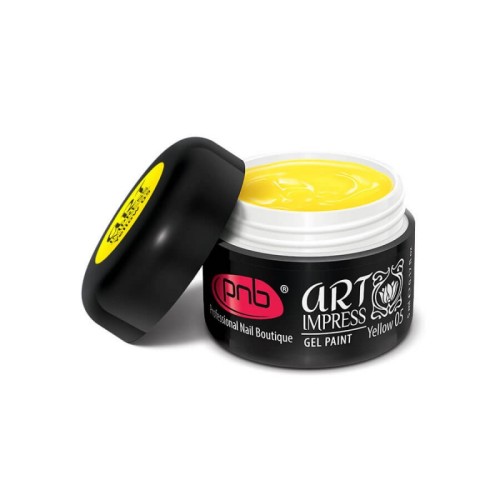 УФ/ЛЕД Гель-краска Арт Импресс 05, желтая PNB / UV/LED Art Impress gel paint, yellow, 5г