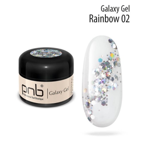 UV/LED Galaxy Gel PNB 02, Rainbow, glitter 5 ml 