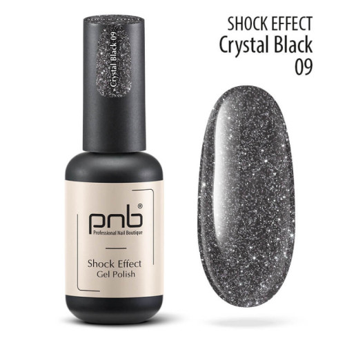 UV/LED Gel Polish SHOCK EFFECT 09 Crystal Black PNB 8 ml.
