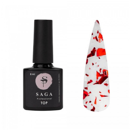 SAGA No sticky Top coat Leaf RED 8 ml