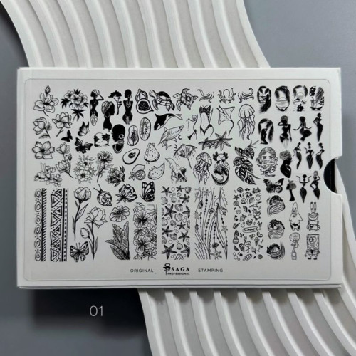 SAGA Пластина для Стемпінгу №01 Sea