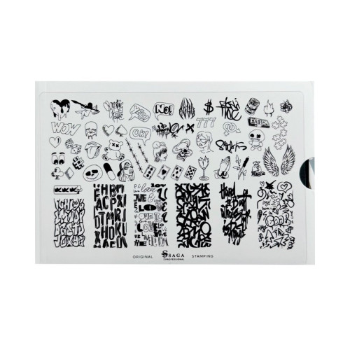 SAGA Пластина для Стемпінгу №02Graffiti