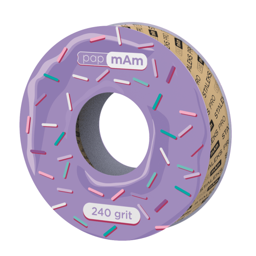 White disposable abrasive tape (without plastic case) Bobbinail STALEKS PRO 240 grit ATS-240w