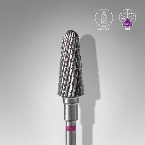 Carbide drill bit, "frustum", violet, head diameter 6 mm/ working part 14 mm Staleks FT70V060/14