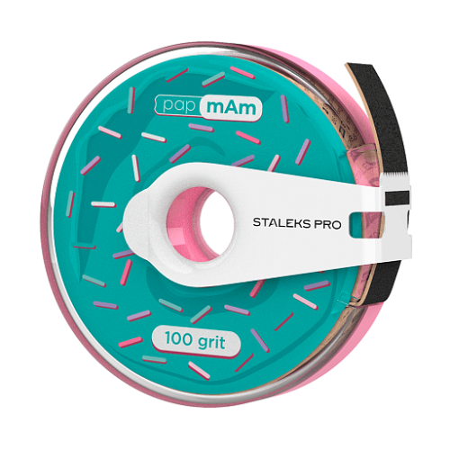 Disposable abrasive tape papmAm in a plastic case STALEKS PRO 100 grit ATC-100
