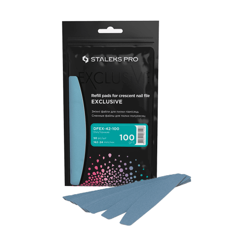 Disposable files for crescent nail file Staleks EXCLUSIVE 42 100 grit (50 pcs) DFEX-42-100