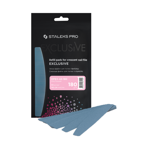 Disposable files for crescent nail file Staleks EXCLUSIVE 42 180 grit (50 pcs) DFEX-42-180