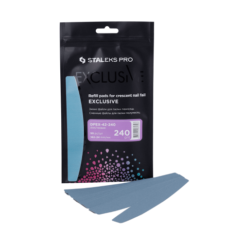 Disposable files for crescent nail file Staleks EXCLUSIVE 42 240 grit (50 pcs) DFEX-42-240