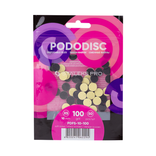 Disposable files on a soft base for pedicure disc PODODISC STALEKS PRO XS 100 grit (50 pcs) PDFS-10-100
