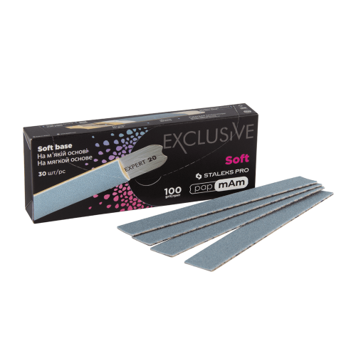 Disposable papmAm files for straight nail file (soft base) Staleks EXCLUSIVE 20 100 grit (30 pcs) DFCX-20-100