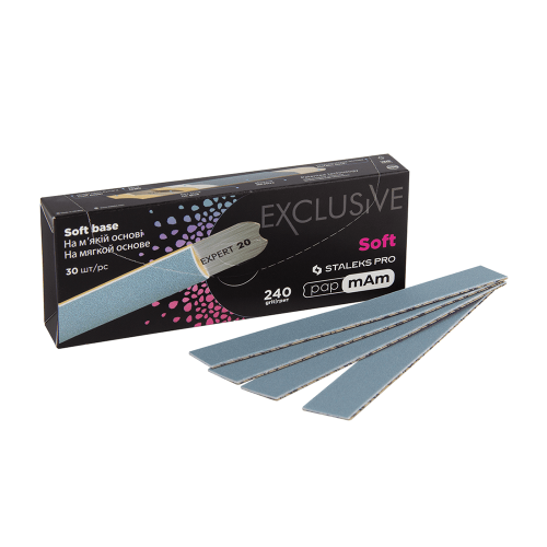 Disposable papmAm files for straight nail file (soft base) Staleks EXCLUSIVE 20 240 grit (30 pcs) DFCX-20-240