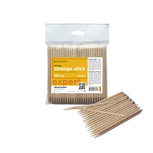Orange stick for manicure Staleks, wooden 110 mm (100 pcs) DOS-30/100
