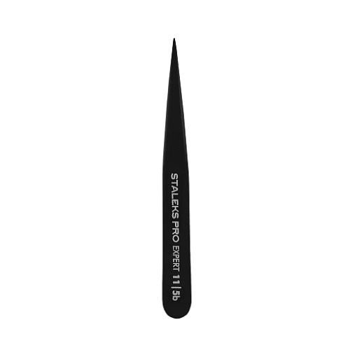 Eyebrow tweezers Staleks EXPERT 11 TYPE 5 (point), black TE-11/5b