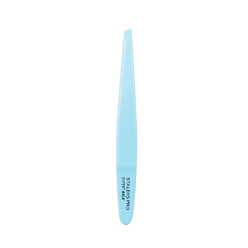 Eyebrow tweezers Staleks EXPERT 65 TYPE 4 (slant, blue) TE-65/4