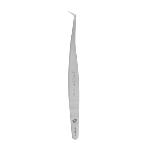 Professional eyelash tweezers Staleks EXPERT 40 TYPE 12 (curved tweezers Staleks for volume extension,65') TE-40/12