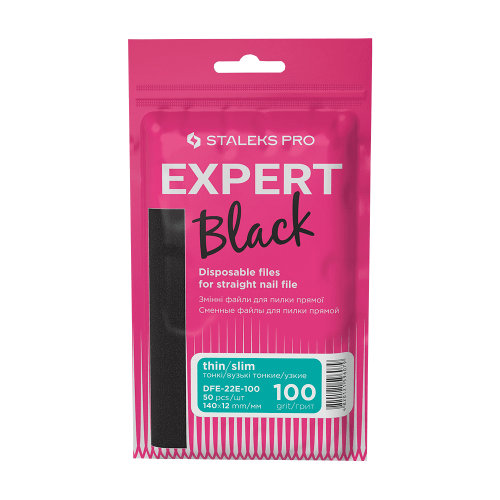 Replaceable abrasive kit for straight narrow file Staleks EXPERT 22E 100 grit (50 pcs) DFE-22E-100