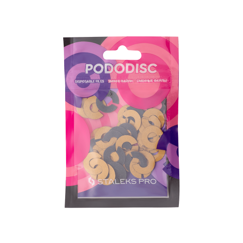 Ringlike disposable file for pedicure disc PODODISC STALEKS PRO S 240 grit (50 pc) PDFR-15-240