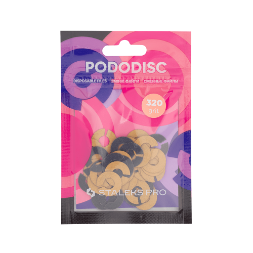 Ringlike disposable file for pedicure disc PODODISC STALEKS PRO S 320 grit (50 pc) PDFR-15-320