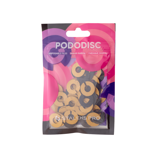 Ringlike disposable file for pedicure disc PODODISC STALEKS PRO S 80 grit (50 pc) PDFR-15-80