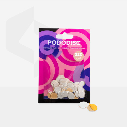 White refill pads for pedicure disc PODODISC STALEKS PRO XS 320 grit (50 pc) PDF-10-320w