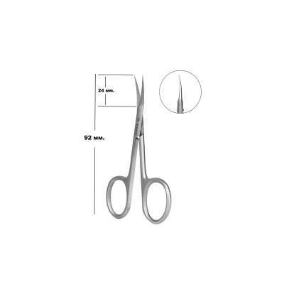 TOUCH professional cuticle scissors Left, 92 mm