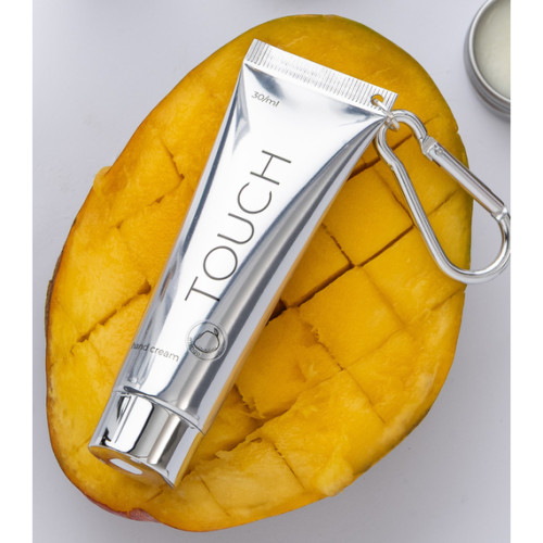 TOUCH Silver Line Hand cream Mango with carabiner, 30 ml TOUCH Silver Line Hand cream Mango with carabiner, 30 ml