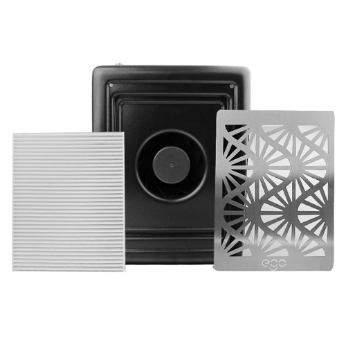 Portable dust collector for manicure-pedicure with filter EGO-AMI (Black, 17W, EU plug)